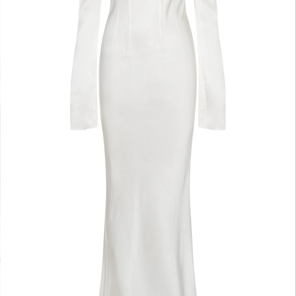 Meshki Giselle Off Shoulder Cowl Neck Maxi Dress - White - Picture 3 of 3